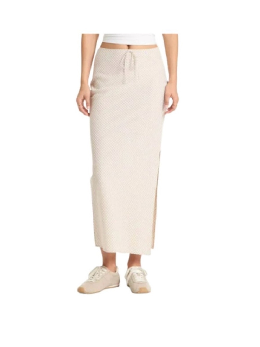 NWT Wild Fable Women's Gingham Column Maxi Skirt Size Medium Taupe